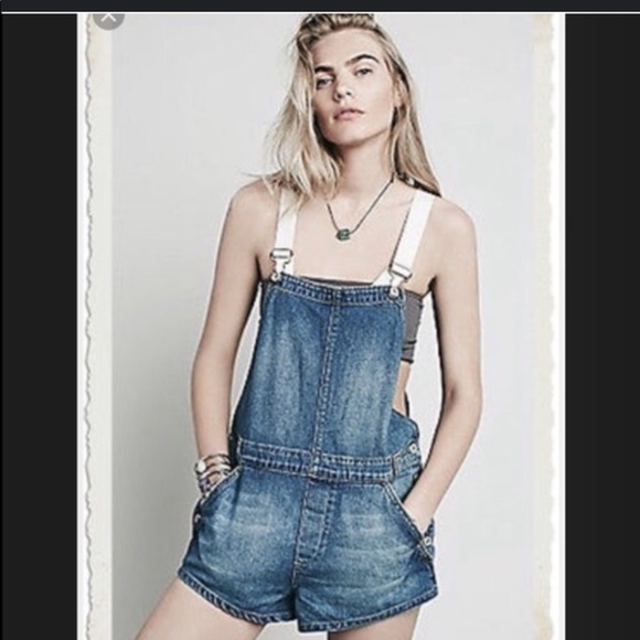 Free People Pants - Free People Shorts Denim Overalls Size 25 EUC!